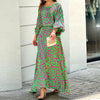 New Loose Plus Size Printed Long Sleeve Shirt High Waist Skirt Suit