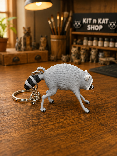 Jimothy Inspired Raccoon Kit n Kat Pal Keychain