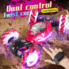 4WD RC Off Road Stunt Wheels Drift Car With Music Led Lights 2.4G Gesture Remote Control Spray 360 Rotating Climbing Car Toys