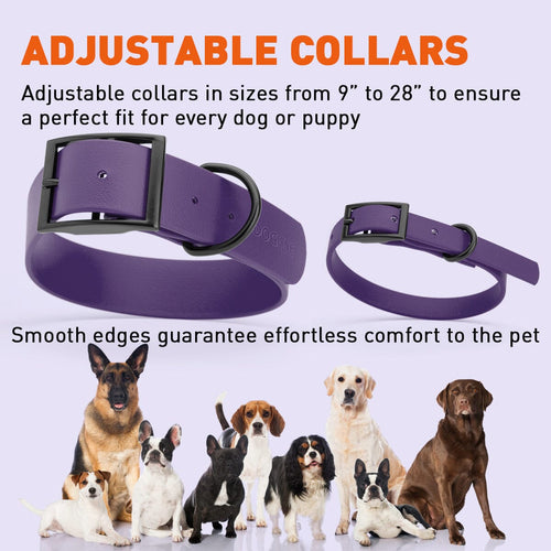 Dogline Biothane Waterproof Dog Collar with Black Hardware -  1.5 Wide, Size XXL (24 to 28 inches)