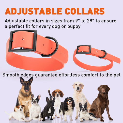 BioThane Waterproof Dog Collar - XS: L 9-12 x W 1/2 - Black OR Brass Hardware