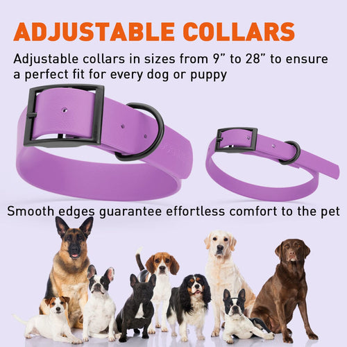Dogline Biothane Waterproof Dog Collar with Black Hardware -  1.5 Wide, Size L (16 to 20 inches)