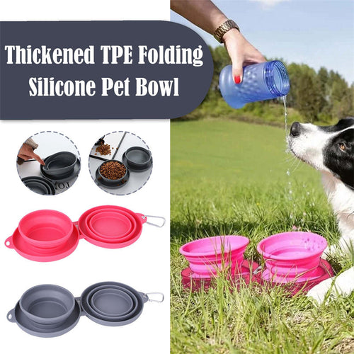 Rubber Foldable Pet Double Bowl