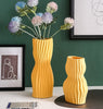 Nordic Creative Hand-painted Vase Ceramic Black And White Vertical Pattern Flower