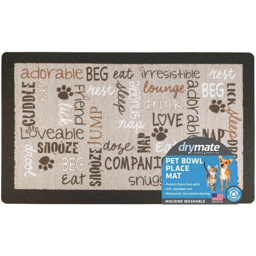 Premium Pet Bowl Placemat - Thin Absorbent Waterproof Feeding Mat for Dogs & Cats | Machine Washable Floor Protection