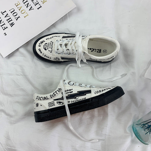 Japanese Little White Shoes Womens Spring Canvas Shoes