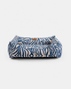 Chester & Lee | Velvet Sleeper Dog Bed Blue & White Animal Print