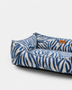 Chester & Lee | Velvet Sleeper Dog Bed Blue & White Animal Print