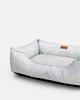 Chester & Lee | Velvet Sleeper Dog Bed Light Blue Zebra