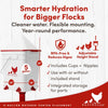 RentACoop 5 Gallon/ 6 Automatic-Fill Water Cup or Nipple Chicken Waterer with Adjustable Stand - Center Placement