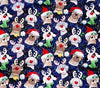 Blue Cartoon Reindeer Dog Christmas Bandana