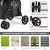 4-in-1 Double Pet Stroller with Detachable Carrier and Travel Carriage