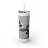 Skinny Tumbler with Straw – 20 oz Stainless Steel Cup