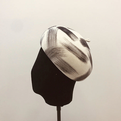 Simple graffiti brush color female wool felt hat