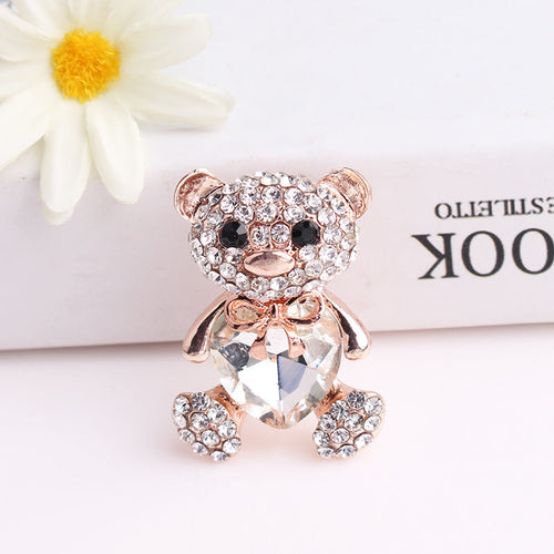 Little bear love crystal brooch female