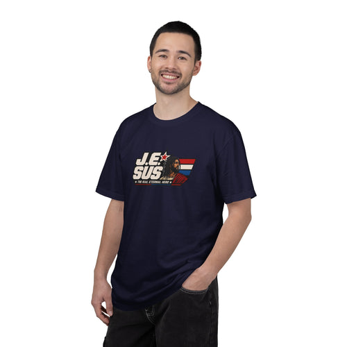 Jesus Retro Graphic T-Shirt — “J.E.SUS The  Real Eternal Hero” Christian Vintage Tee