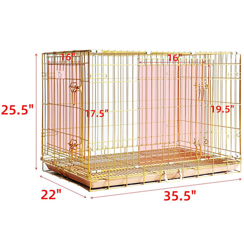 24-42 Collapsible Copper Gold Dog Crate GLD24-42