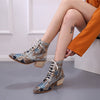 Plus size pointed toe thick heel women's shoes