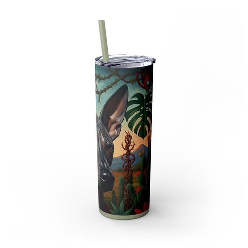 Skinny Tumbler with Straw – 20 oz Stainless Steel Cup