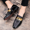 Large Size Leather Shoes England Pointed Toe Sequined Casual Men's Shoes