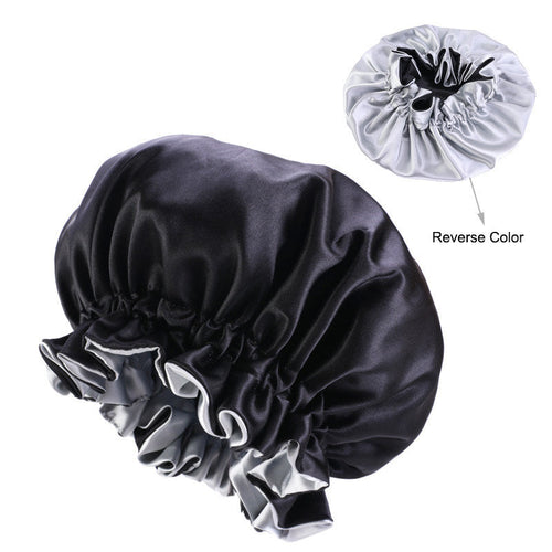 Double color lace night hat