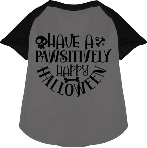 Pawsitively Happy Halloween Pet Raglan Shirt