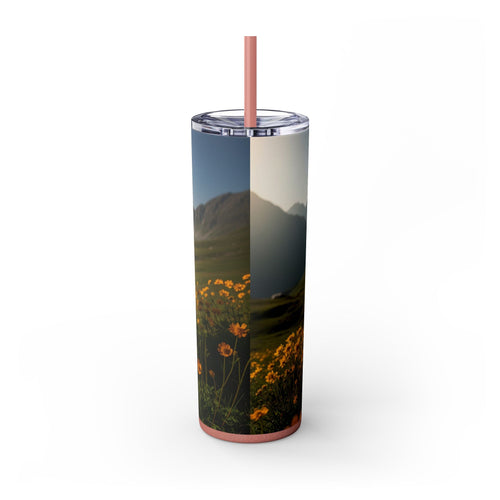 Skinny Tumbler with Straw – 20 oz Stainless Steel Cup