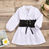 Girls' suit woven cotton V-neck cardigan