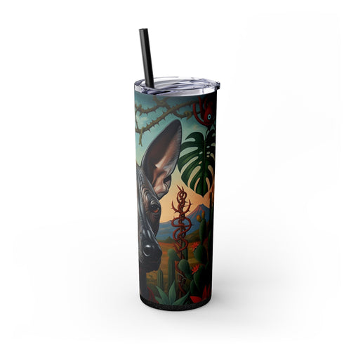 Skinny Tumbler with Straw – 20 oz Stainless Steel Cup