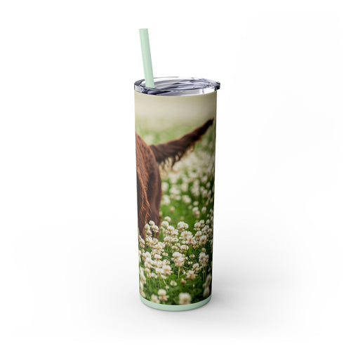 Skinny Tumbler with Straw – 20 oz Stainless Steel Cup