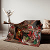 Festive Holiday Fireplace Blanket