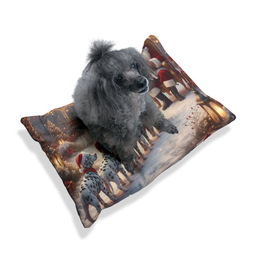 Santa and Dalmatian Puppies Pet Bed