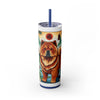 Skinny Tumbler with Straw – 20 oz Stainless Steel Cup