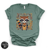 Fall Cartoon Raccoon Tee | Cute Autumn Trash Panda Graphic T-Shirt