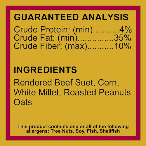 C&S Nutty Suet Treat 11.75 oz Wild Bird Suet Cake Seeds & Nuts Year-Round