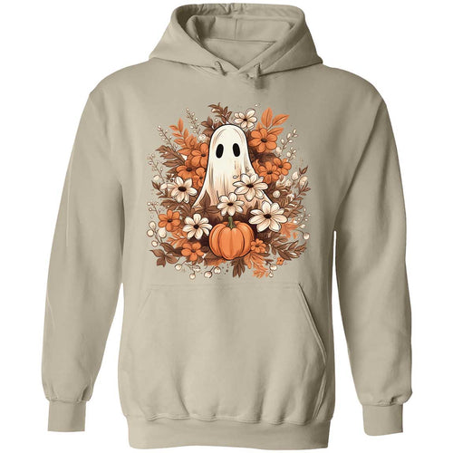 Fall Floral Ghost Halloween Shirt, Autumn Pumpkins Trendy Halloween Shirt 776V3