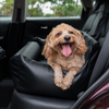 PupProtector™ Faux Cool-to-Touch Vegan Leather Memory Foam Dog Car Bed -  Black