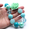 Aqua Rose Big Beaded Dog Necklace