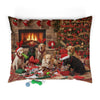 Festive Holiday Fireplace Pet Bed