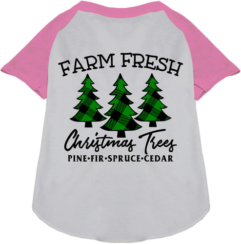 Farm Fresh Christmas Trees Pet Raglan Shirt