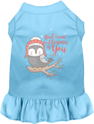 Owl I Want For Christmas Pet Dress