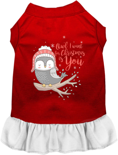 Owl I Want For Christmas Pet Dress