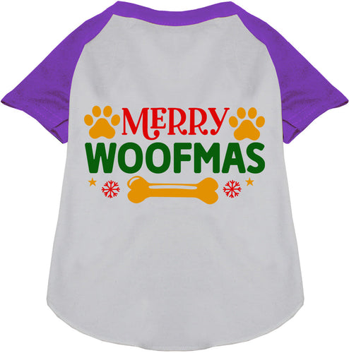 Merry Woofmas Pet Raglan Shirt