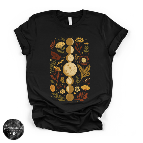 Fall Moon Phases Tee | Celestial Autumn Graphic T-Shirt