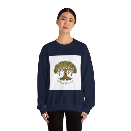 Crewneck Sweatshirt — Embrace Your Path Tree of Life Graphic