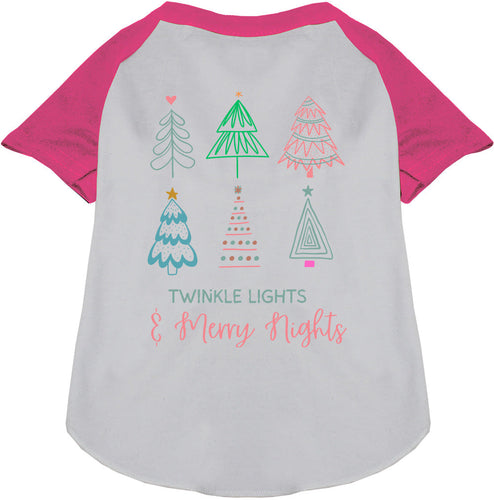 Twinkle Lights, Merry Nights Pet Raglan Shirt