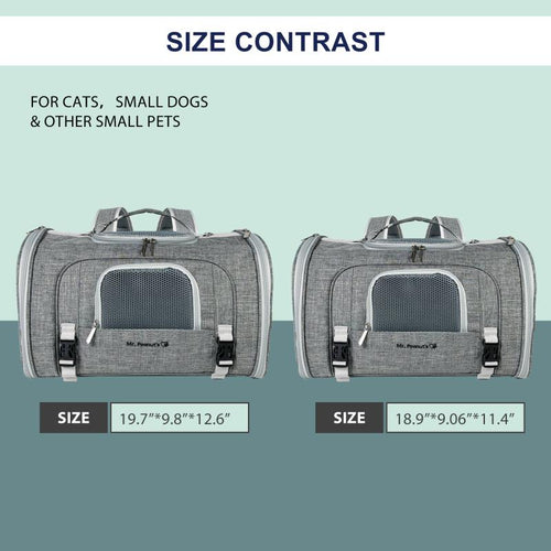 Mr. Peanut's Monterey Series Airline Compliant Horizontal Backpack Pet Carrier