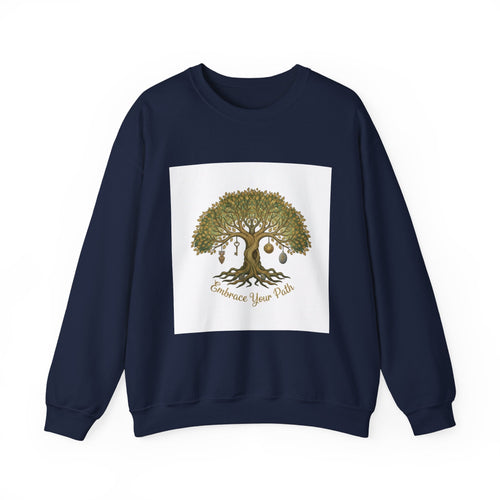 Crewneck Sweatshirt — Embrace Your Path Tree of Life Graphic