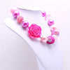 Pink Rose Acrylic Beaded Dog Necklace - Large