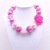 Pink Rose Acrylic Beaded Dog Necklace - Large